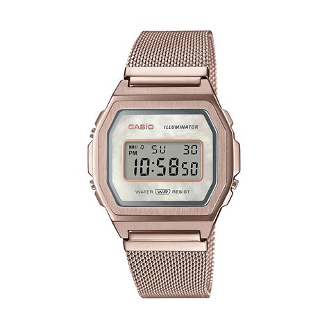 Casio Vintage A1000MCG-9EF Rose Gold Digital Dial Rose Gold Stainless ...