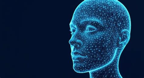 Digital human head with network | AI-generated image