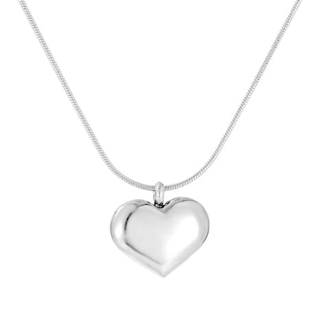 Salve Anti-Tarnish Silver Heart Pendant Necklace