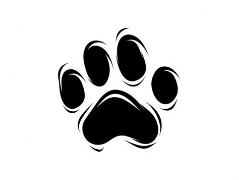 A stylized black paw print illustration perfect for animalrelated ...