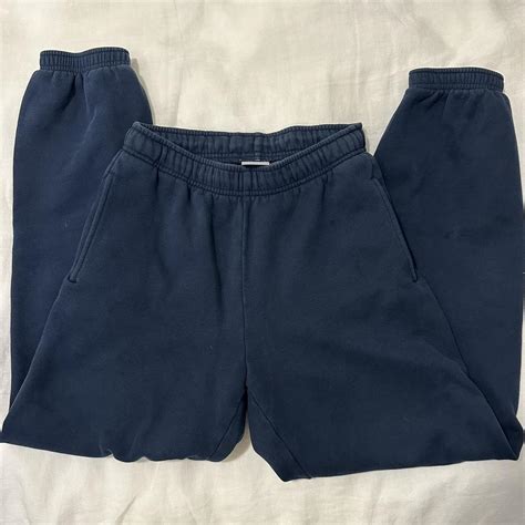 Aritzia TNA cozy fleece sweatpants navy 🦋 Slight... - Depop