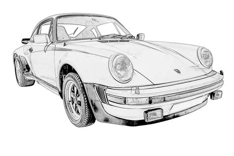 Car Porsche Passenger Drawing Free Stock Photo - Public Domain Pictures