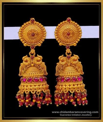 Buy Traditional Peacock Model Bridal Temple Gold Jhumka Designs Online