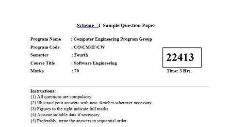 22413 -sample-question-paper- Software Engineering I Scheme 4th ...