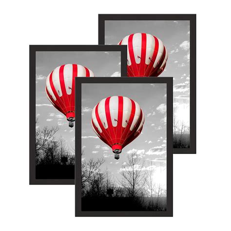 YMOND 12x18 Picture Frames, 3Pcs Black Photo Frame Made of Solid Wood ...