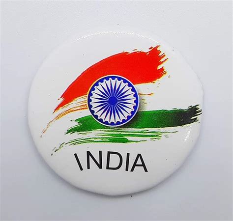 100 Badges Indian National Flag Independence/Republic Day Round Pin ...