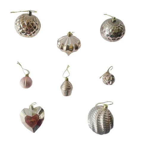 40 pcs, Rose Gold Theme Hanging Christmas Tree Ornaments - Little ...