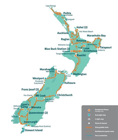 New Zealand Travel Map 的图像结果