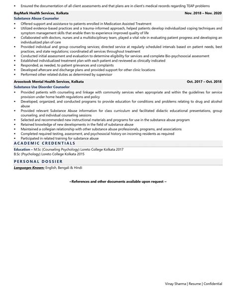 Substance Abuse Counselor Resume Examples & Template (with job winning ...