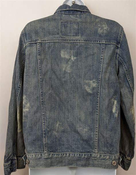 Levi's Jean Jacket Blue Distressed Denim Womens Size … - Gem