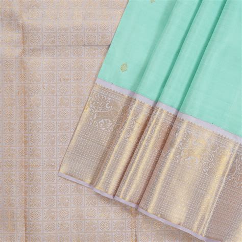 Hayagrivas Handloom Pure Kanjivaram Silk Saree in Soothing Pastel Gree ...