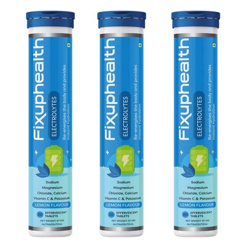 Fixuphealth Electrolytes Tablets Containing Sodium Magnesium, Calcium ...