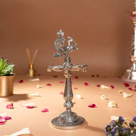 Timeless German Silver Peacock Diya Stand for Spiritual Use | The ...