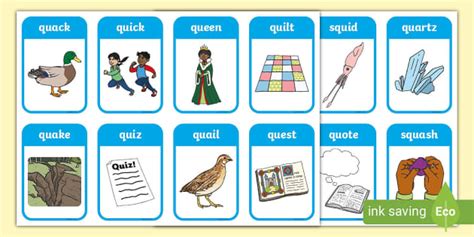 'qu' Sound Playing Cards Ι F-2 Phonics Resources