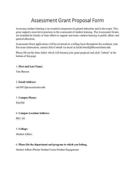 Fillable Online grant supports innovative practices in the assessment ...