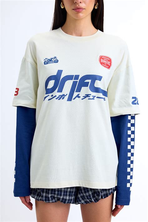 Blue Line Drift Long Sleeve T-shirt
