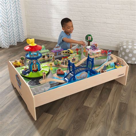 Buy KidKraft PAW Patrol Adventure Bay Wooden Play Table with Rotating ...