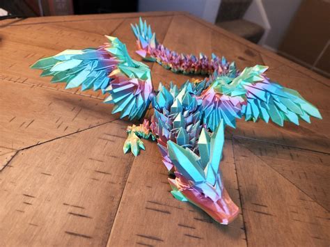Articulated Crystal Winged Dragon 3D Printed Flexi Fidget - Etsy