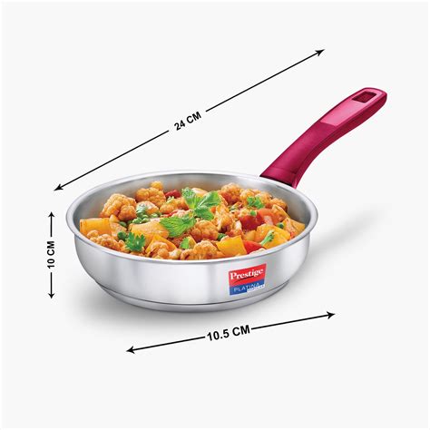 Buy PRESTIGE Platina Pop Silver Stainless Steel Fry Pan - 24cm from ...