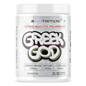 AI Nutrition Greek God Pre Workout | Extreme High Stim | 200mg Caffeine ...