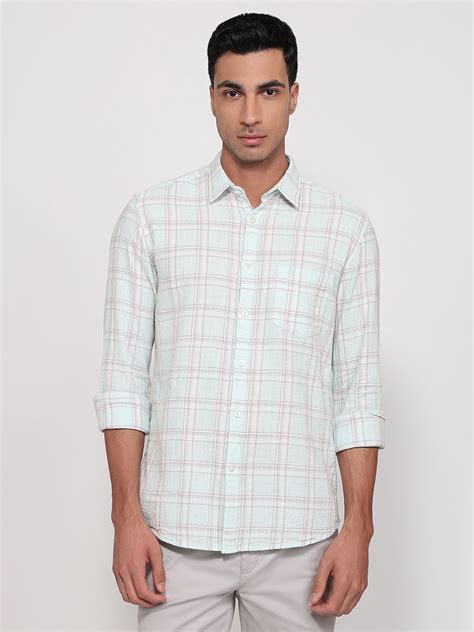 Parx Men Blue Slim Fit Checks Casual Shirt – MyRaymond