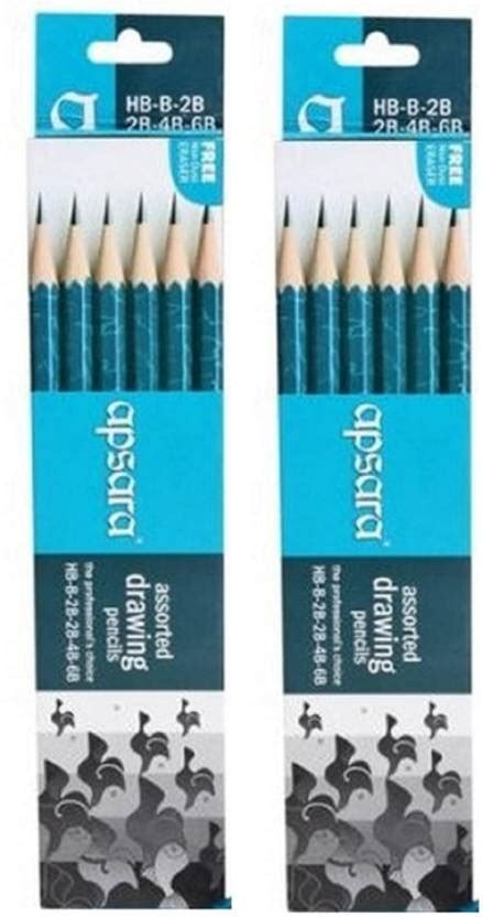 APSARA Drawing Pencils 6 Shades HB,2B,4B,6B,8B,10B|Shading Pencils ...