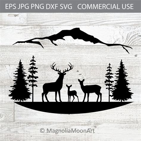 Family of Deer Svg File, Deer Family Svg, Deer Family Svg, Mountains Svg, Cut File for Cricut ...