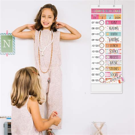 JarThenaAMCS Groovy Daily Schedule Pocket Chart 13 x 35.5 Inch India | Ubuy