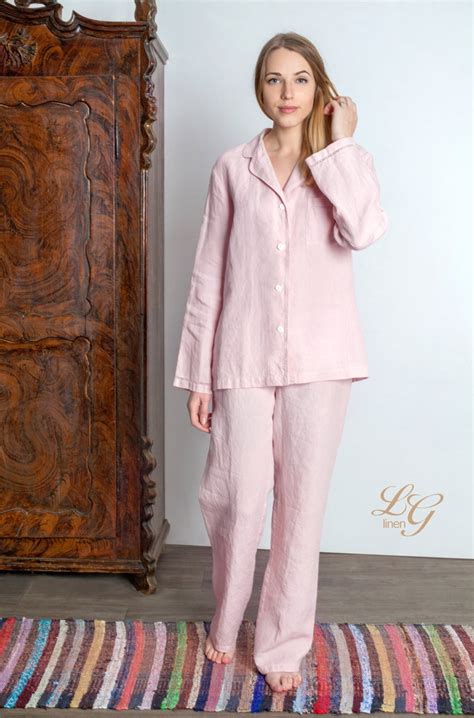 Luxury Linen Pajama Set for Women/ Pajama With Handmade | Etsy