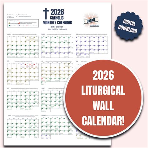 Catholic Holy Day Calendar 2026 | Calendar 2025