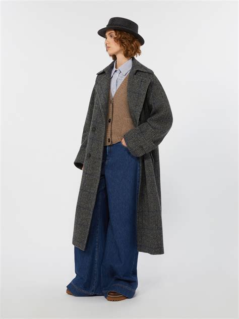 Long wool tweed coat, dark grey | Weekend Max Mara