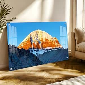 The Hanging Story Mount Kailash Acrylic Wall Painting for Living Room ...