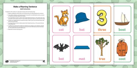 Make a Rhyming Sentence Activity