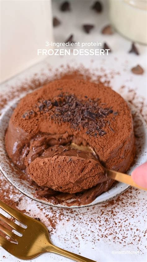 Protein powder chocolate frozen dessert | Protein desserts, Frozen ...