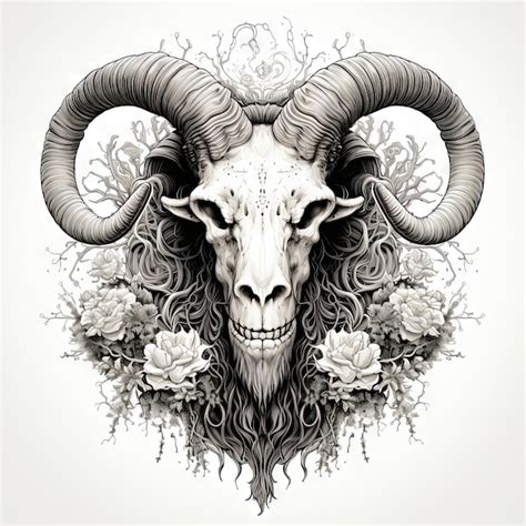 Illustration of a styled skull art tattoo design | Premium AI-generated ...