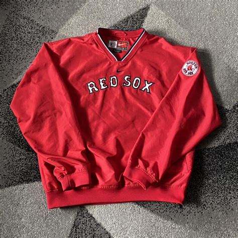 Nike Boston Red Sox pullover sports windbreaker size... - Depop