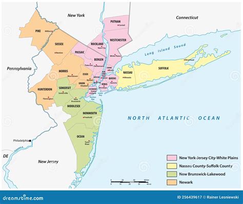 Map of the Counties in the Four Divisions of the New York Metropolitan ...