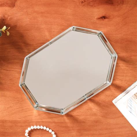 Glam Mirrored Decorative Tray Silver Online - Premium Decorative Tray ...