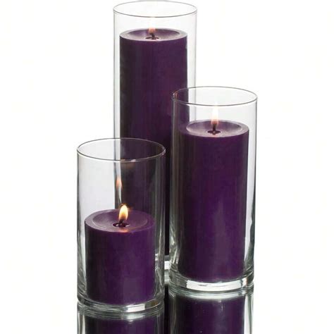 Set Of 36 Glass Eastland Cylinder Vases And 36 Ivory Richland Pillar ...