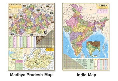 Pack Of 2 Madhya Pradesh And India Map Both Map | Desertcart INDIA