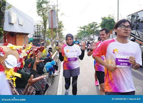 Marathon Race in Magelang Indonesia, People Set Foot on City Roads a ...