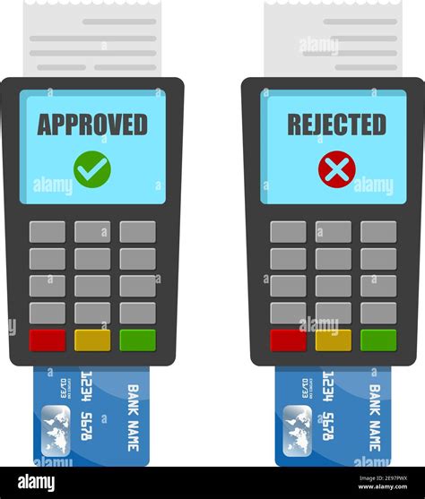 Vector payment machine and credit card. POS terminal confirms and ...