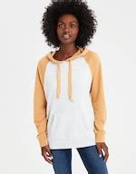 Buy American Eagle Women Yellow Ahhmazingly Soft Colorblock Hoodie Online
