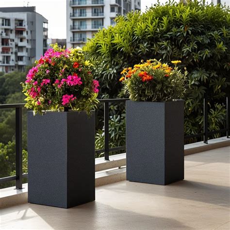 YUCCABE ITALIA FOXB Cubo 24 INCH Cube Tall Planter Pots for Plants ...