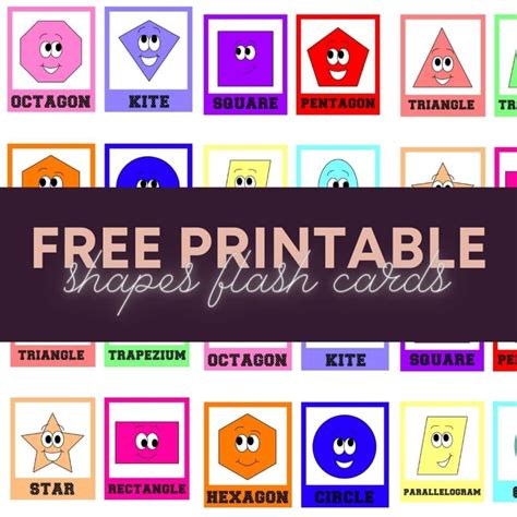 Free Printable Shapes Flash Cards for Teaching Kids - Find a Free Printable