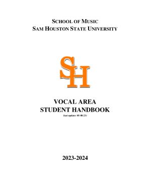 Fillable Online SHSU School of Music Graduate Handbook Fax Email Print ...