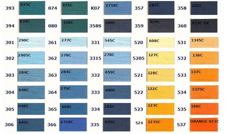 Image result for Thread Color Chart with Names