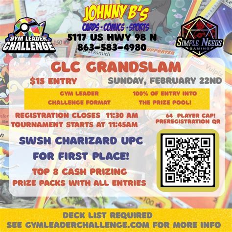 GLC Grandslam (Pokemon TCG GLC Tournament), Johnny B's Cards Comics ...
