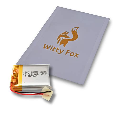 Witty Fox 600mAh Rechargeable 3.7v LiPo Battery – Robocraze