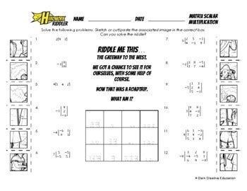 Scalar Multiplication of Matrix Worksheet Simple 的图像结果